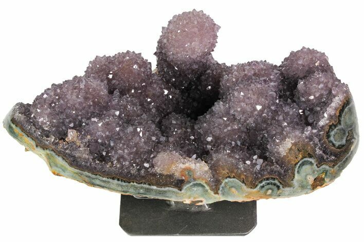 Wide Amethyst Cluster on Metal Stand - Uruguay #113191